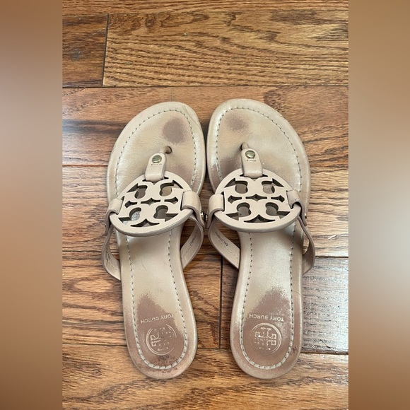 Tory Burch Women's Miller Soft Calf Leather Sandals Sz 7.5 - Picture 2 of 10